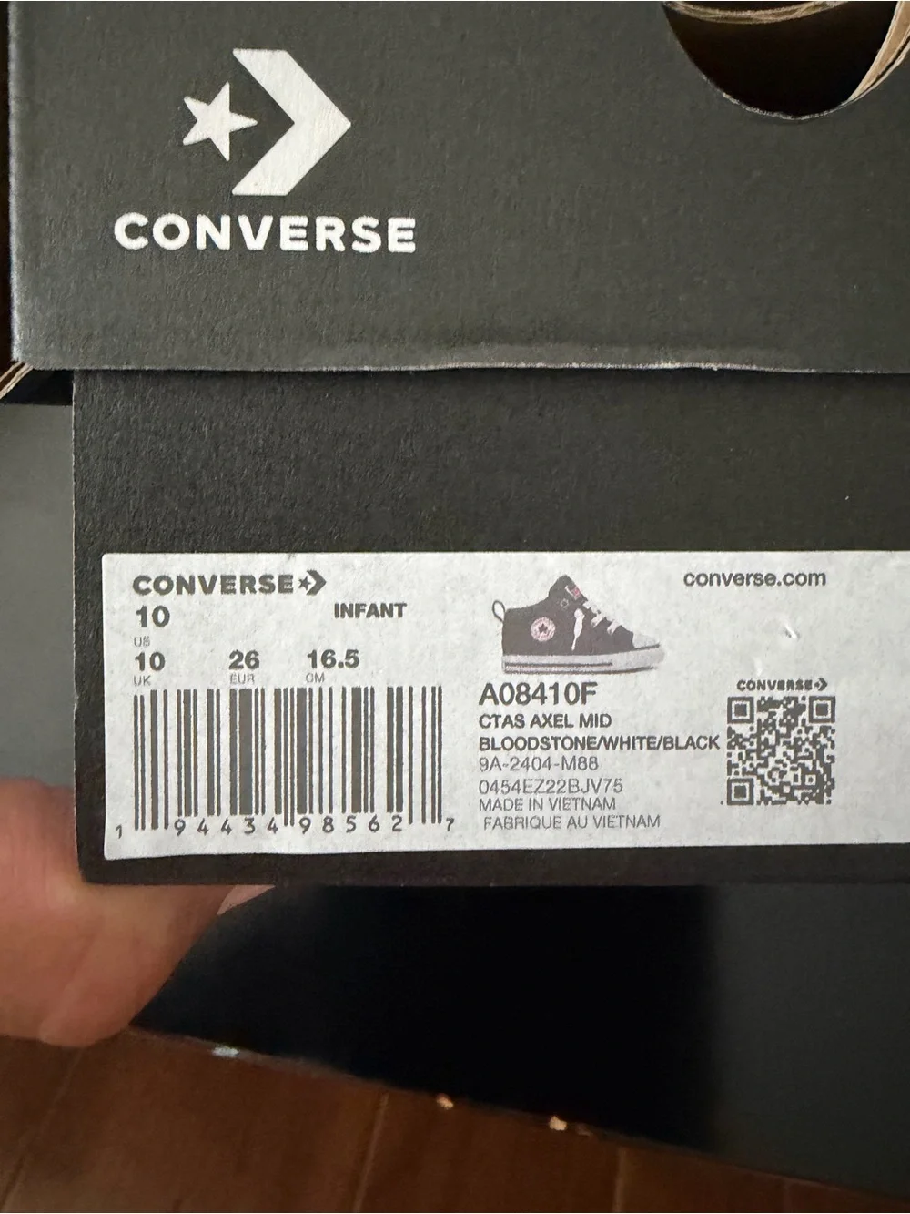 Converse Toddler Burgundy / Black High-Top Sneakers size 10 NWT